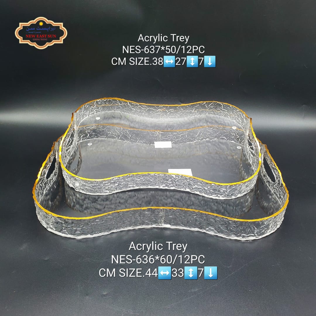 Ensemble Plateau en verre ovale