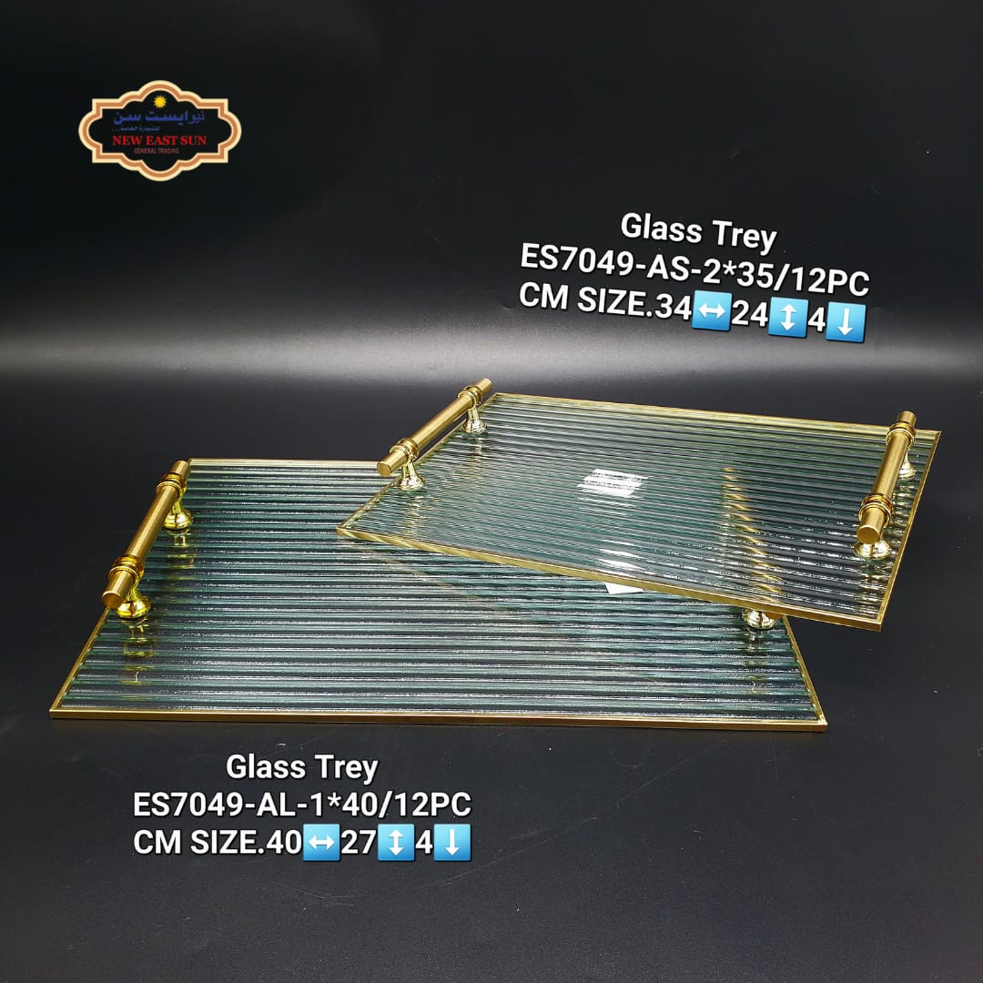 Plateau de service en verre 