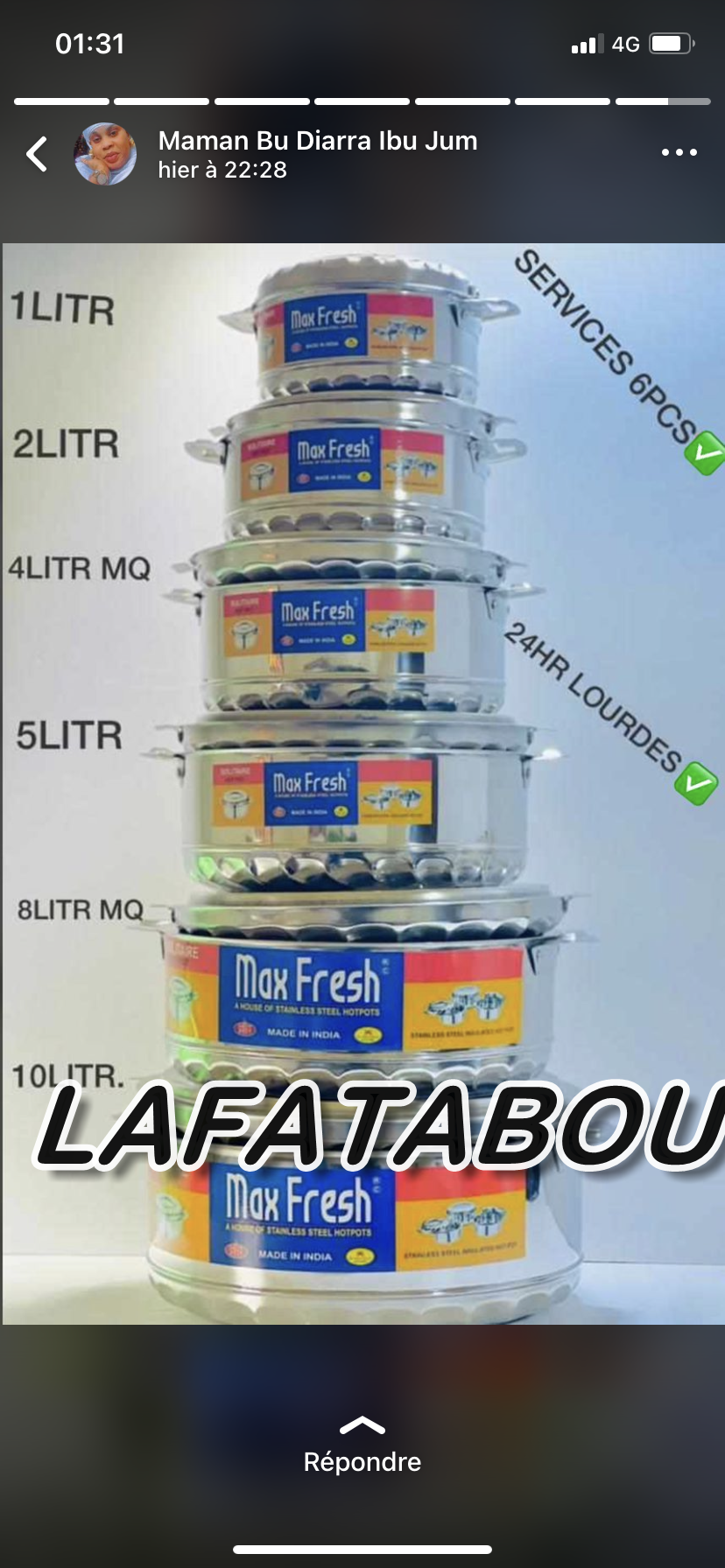 casseroole 6 pièces