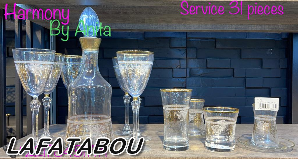 verres à bord doré