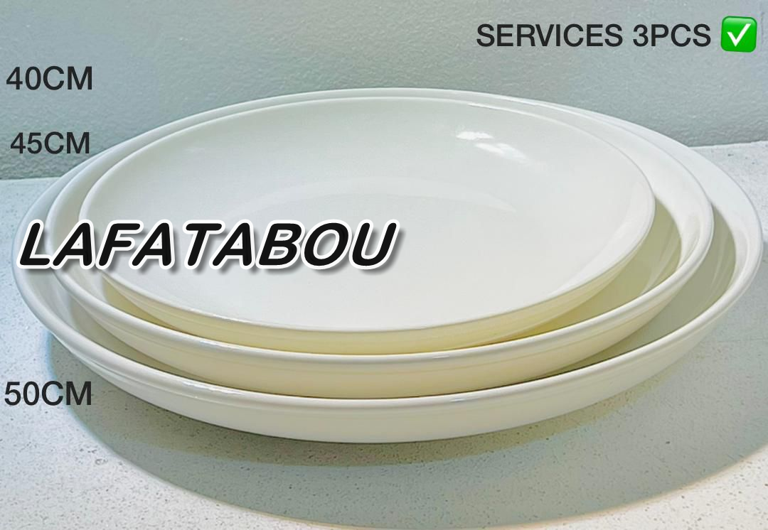 triple plat en porcelaine